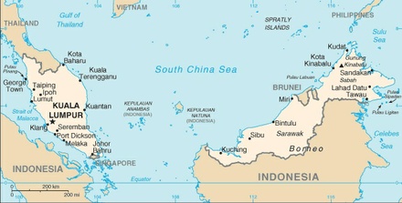 Malajzia térkép